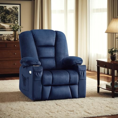 MCombo Small Power Lift Recliner Chair with Massage and Heat for Petite People, Cup Holders, USB Ports, Side Pockets, Fabric 7569 (Small-Regular, Brown)