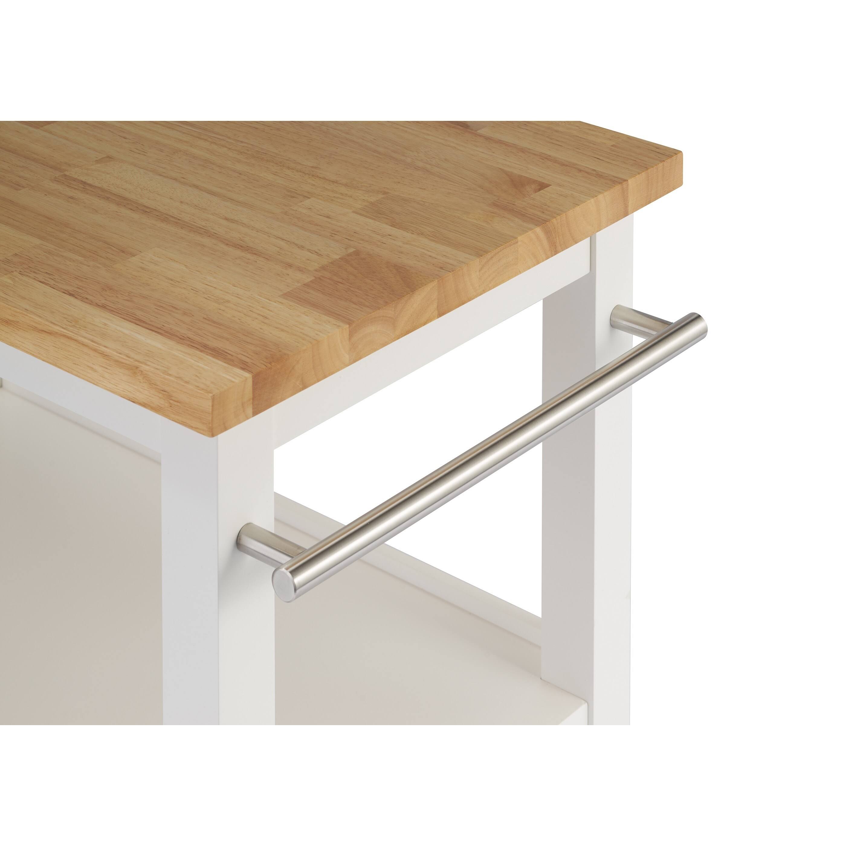 Trinity Wood Kitchen Cart - White