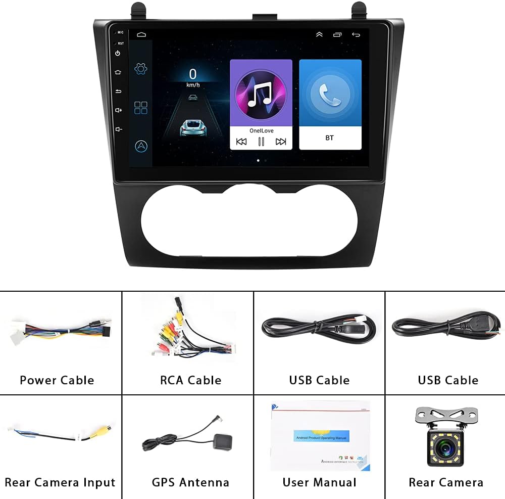 [2G+32G] 9 Inch Android Car Stereo for 2008-2012 Nissan Altima Radio Touchscreen Stereo with Navigation WiFi Bluetooth, Nissan Altima Stereo with Backup Camera, SWC