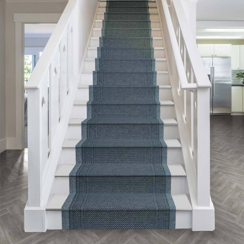 runrug USA Aztec Gray Stair Carpet Runner Length: 18 foot, WIDTHS: