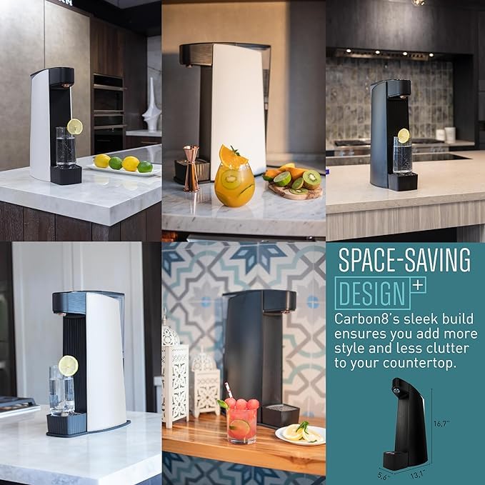 Sparkling Water Maker Machine - Home Soda Stream Machine, Screw-In CO2 Carbonator, Countertop Water Mineralizer, Seltzer Soda Maker Machine Dispenser