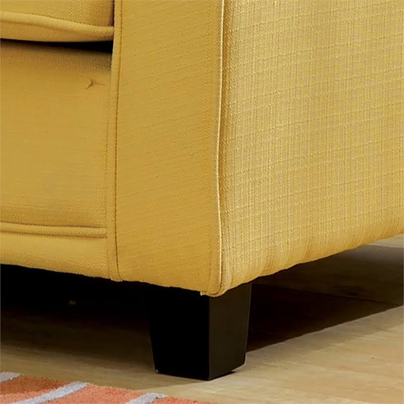 Furniture of America Prior Transitional Fabric Accent Chair in Yellow
