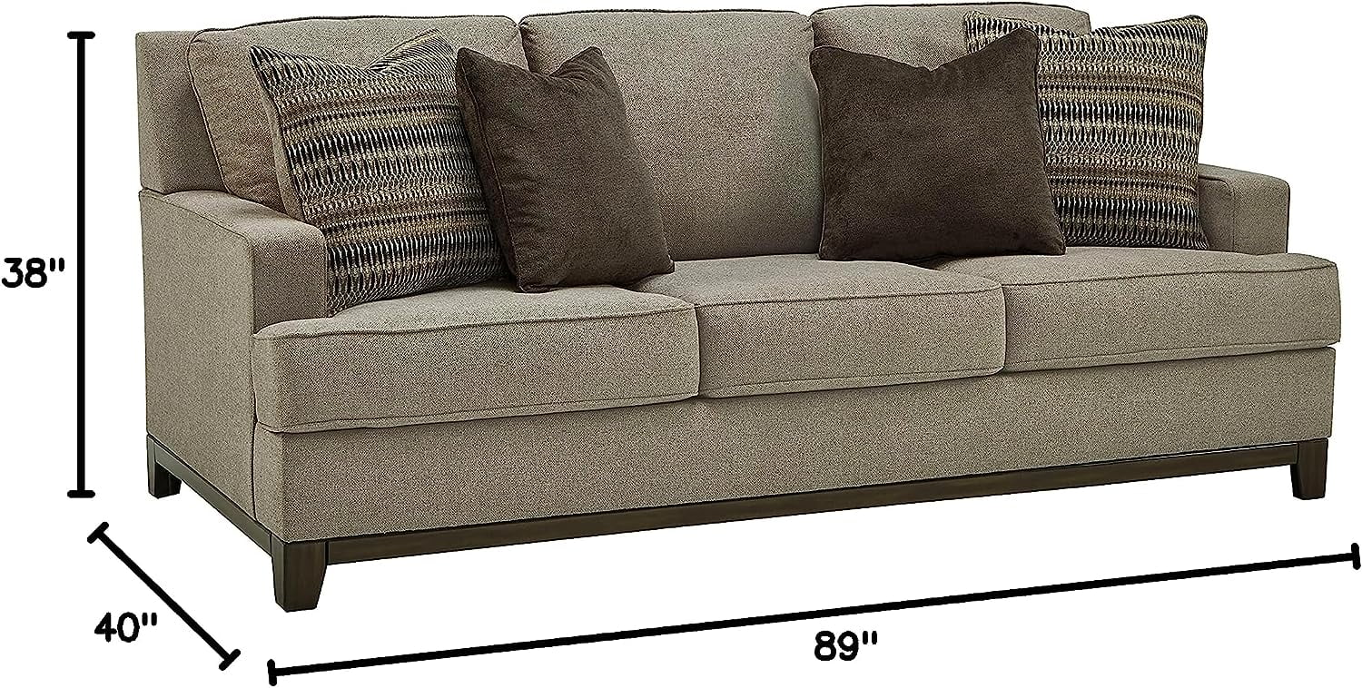 Ashley Furniture Kaywood Contemporary Fabric & Wood Sofa in Gray