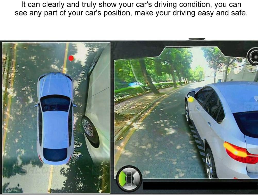 Car Monitoring Camera Night Viewing Panorama HD 360 Degrees Monitoring Device Driving Assistance System for Vehicles, School Bus, Ambulance, Touring Car