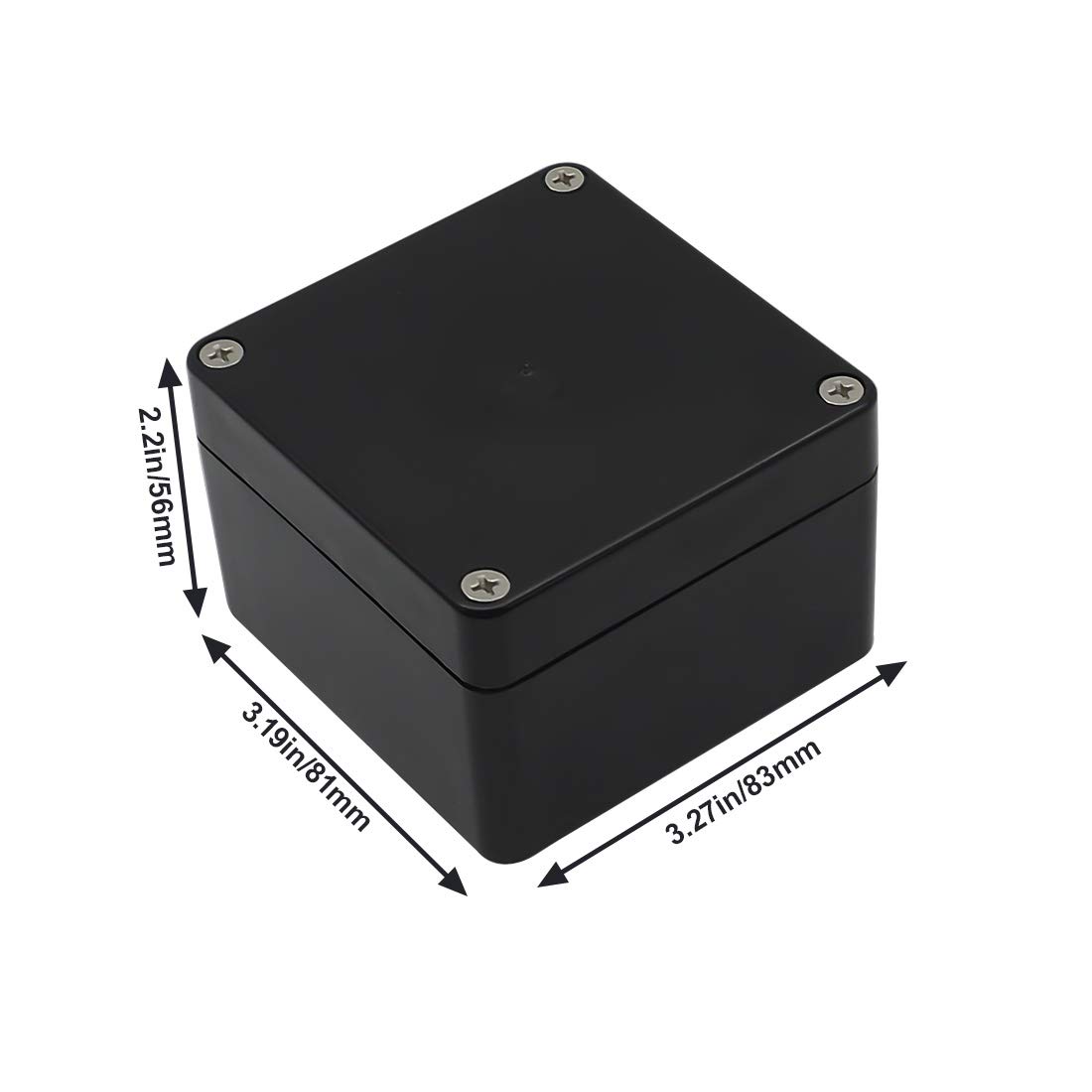 LeMotech ABS Plastic Electrical Project Case Power Junction Box, Project Box Black 10.4" x 7.2" x 3.7" (263 x 182 x 95 mm)(Pack of 1)