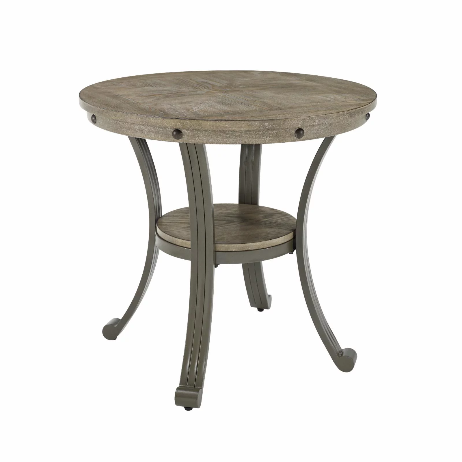 Powell Franklin Round Side Table - Pewter - Curated Treasures Market