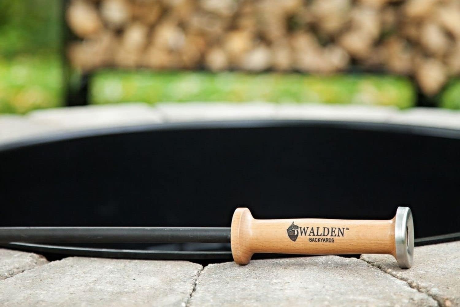 Walden Fire Pit Stoker Poker Long 33" - Stick-One-Way Airflow Valve-Blow Through Fire Poker Extra Long - High Carbon - Outdoor Campfire Tools and Accessories Fire-Poker for Fire Pit