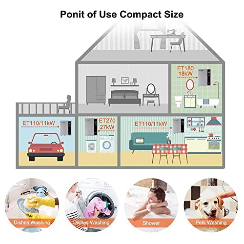 Tankless Water Heater Electric, thermomate On Demand Instant Endless Hot Water Heater, Digital Temperature Display for Residential Whole House Shower…