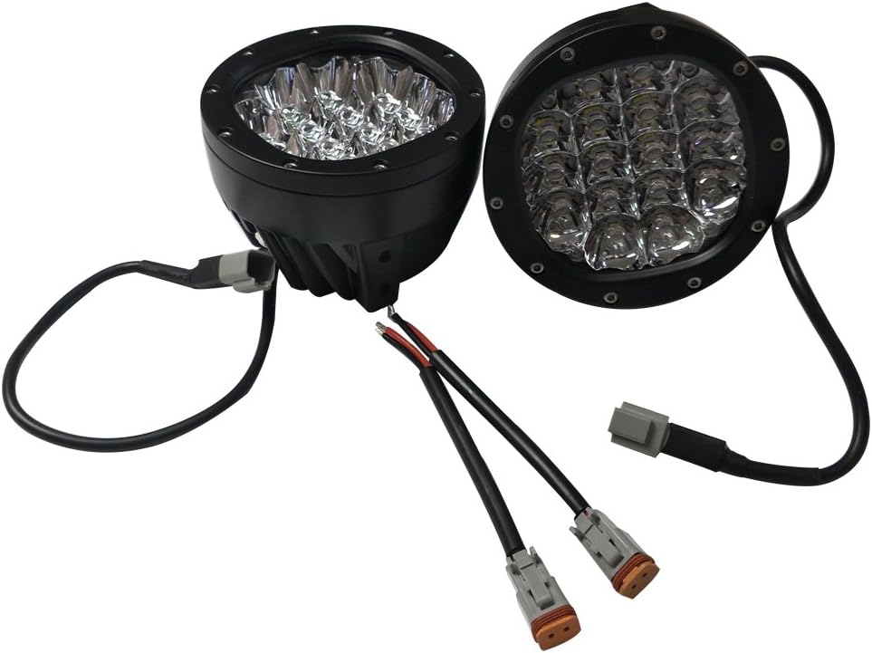 1Pair 5 Inch Round Led Driving Light 80W 8000LM Front Bumper Grille Guards Spotlights for Offroad Jeep Wrangler JK TJ YJ Ford Toyota Pickup 4WD 4X4 ATV SUV Boat Truck Bulldozer Excavator Forklift