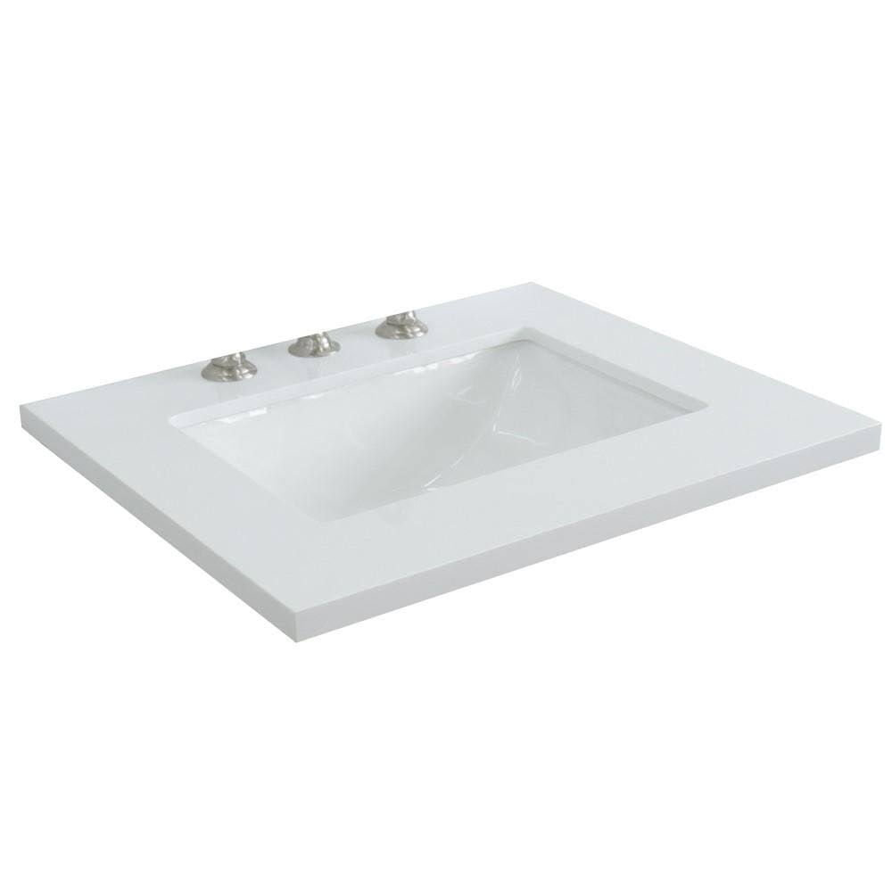 Bellaterra (30mm) 25 Inches White Carrara Top-Single Rectangle Sink