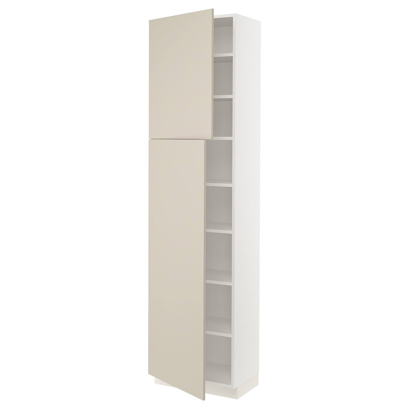 IKEA - SEKTION High Cabinet with shelves/2 Doors, white/Havstorp Beige, 24x15x90 29421123