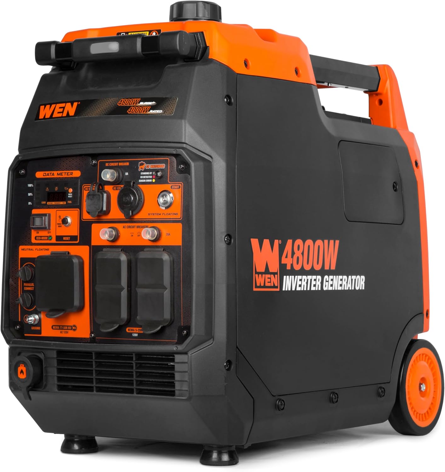 WEN Quiet and Lightweight 4800-Watt Dual Fuel RV-Ready Electric Start Portable Inverter Generator with Fuel Shut Off and CO Watchdog (DF480iX)