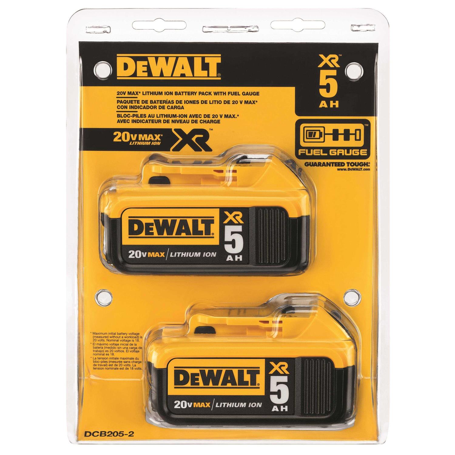Refurbished DeWalt DCB205-2 20V Max XR 5.0Ah Lithium Ion Battery 2-Pack - Shop Hardware Tools Online Store