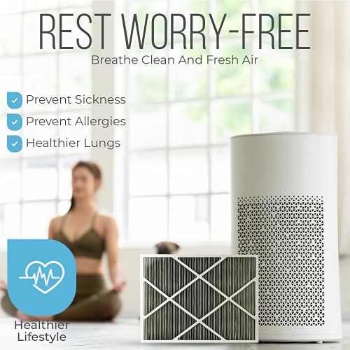 Lennox 20x25x5 Furnace Filter, X6675 Filter Replacement, Merv 16 Carbon Clean Filter Media with Homequip Disposal Bag