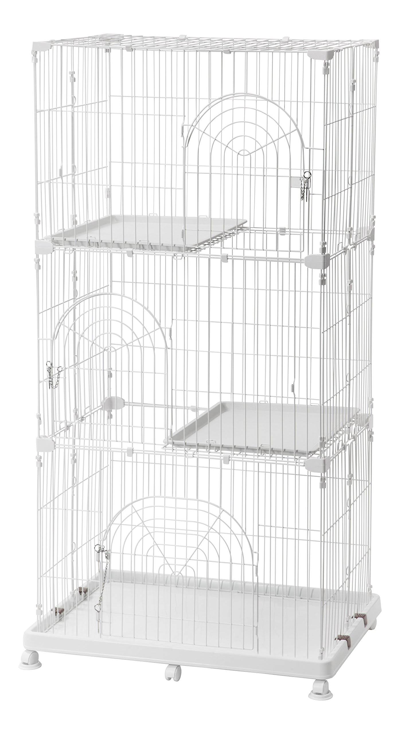 Iris 3-Tier Wire Cat Cage - White