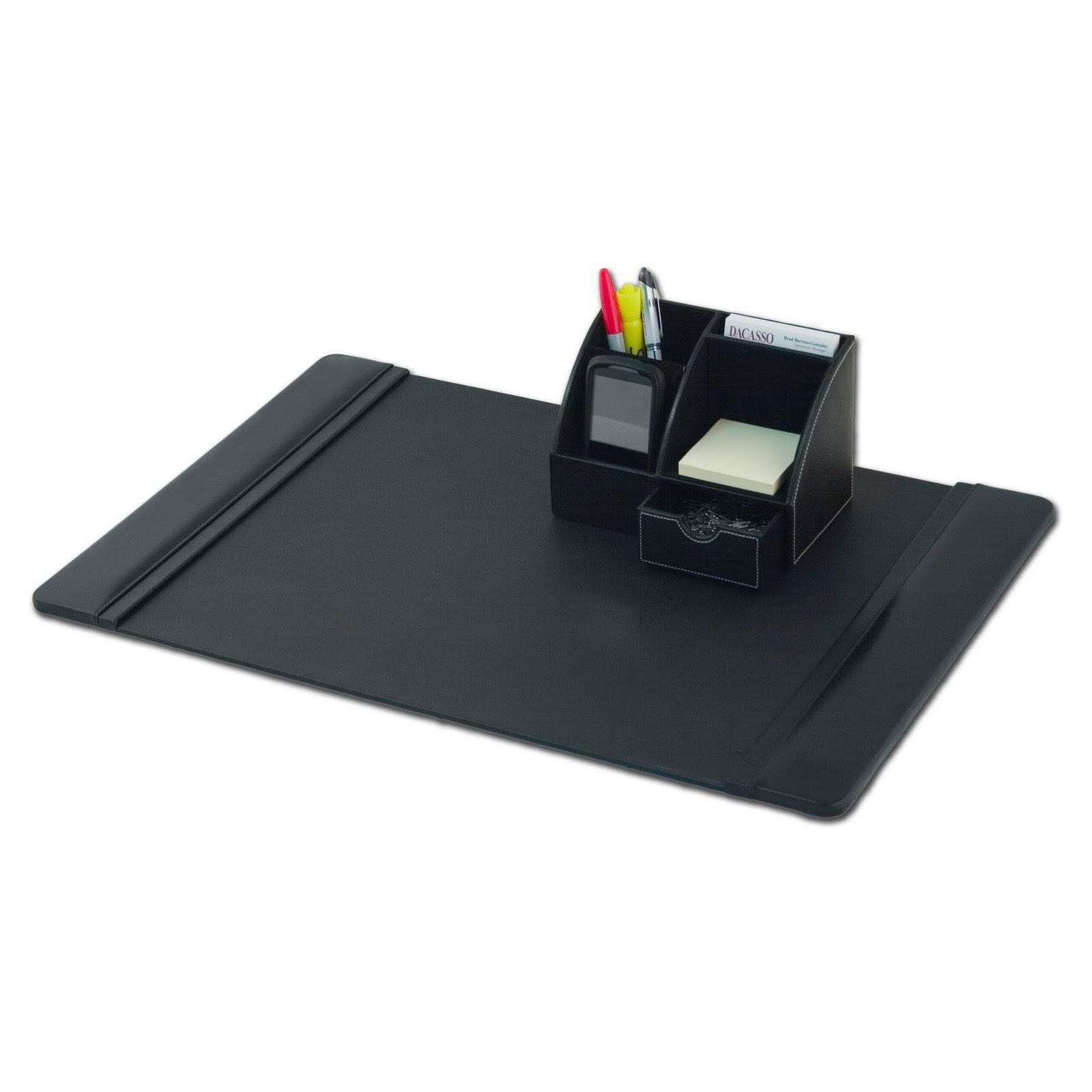 Dacasso Leather 2-Piece Desk Set (Black)