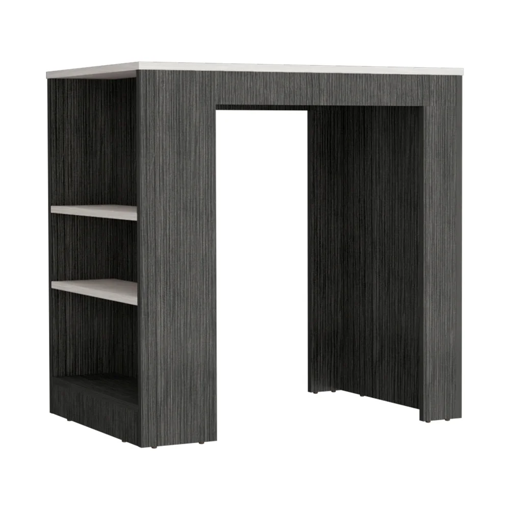 We Have Furniture Kitchen Island Doyle,Kitchen Island, Smokey Oak / Ibiza Marble