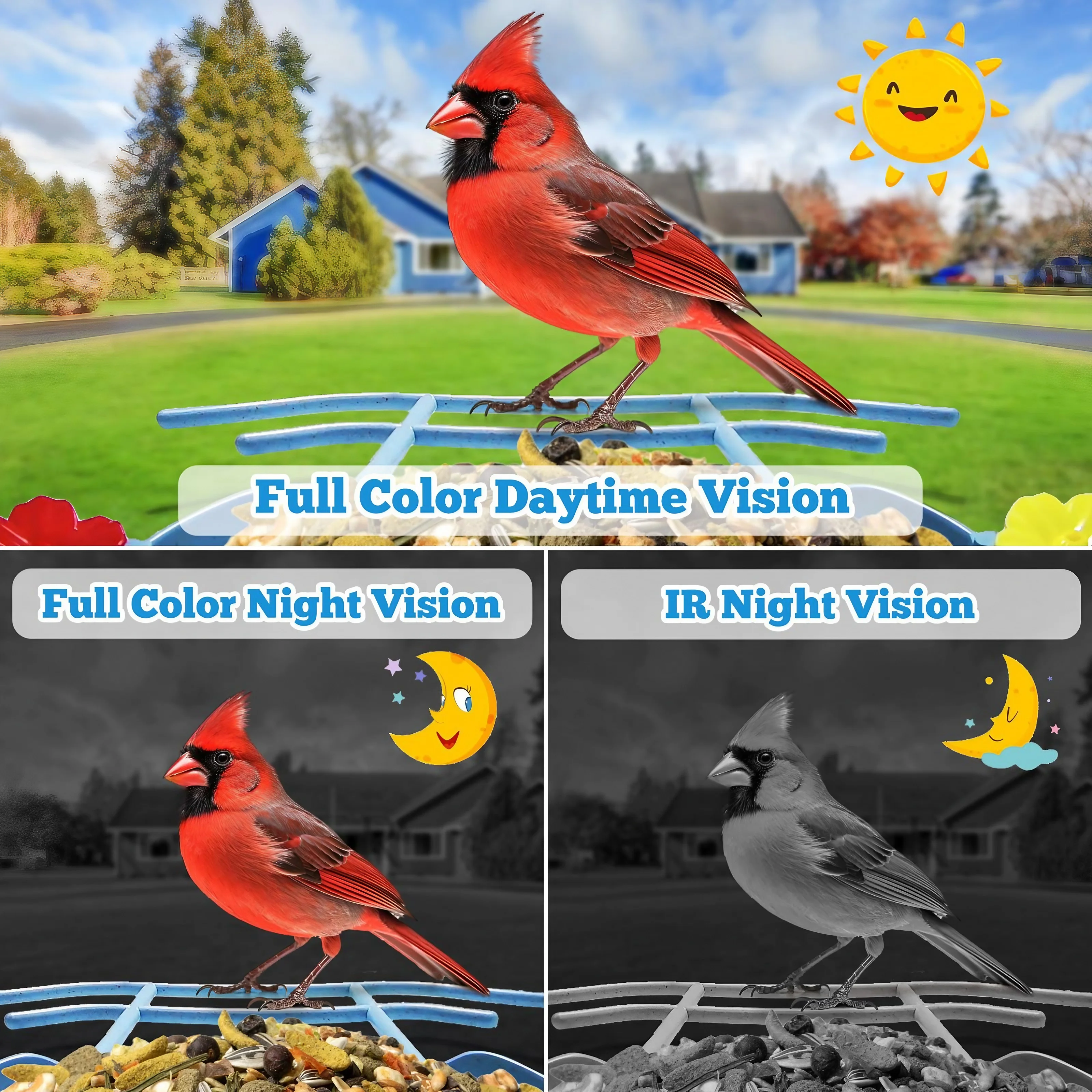 Smart Bird Feeder with Camera Solar, Hummingbird Feeder Water Feeding, AI Identify Bird Species with 128G TF Card, Ideal Bird Buddies Gift for Bird Lovers