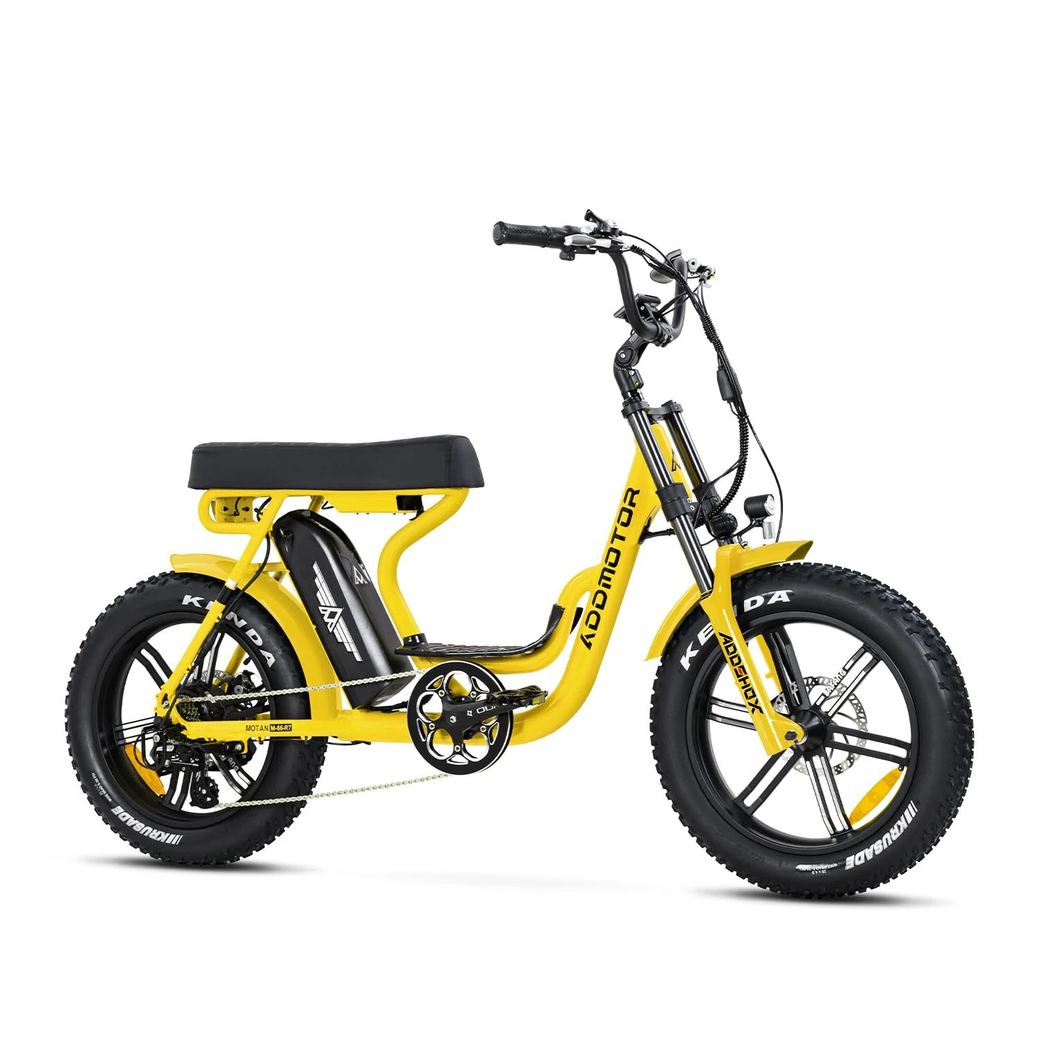 Addmotor Moped-Style Electric Bike, 20" Fat Tire Step Through Electric Bicycle, 750W 48V 20Ah Electric Commuter City Cruiser Bike for Adults, M-66 Yellow - Curated Treasures Market