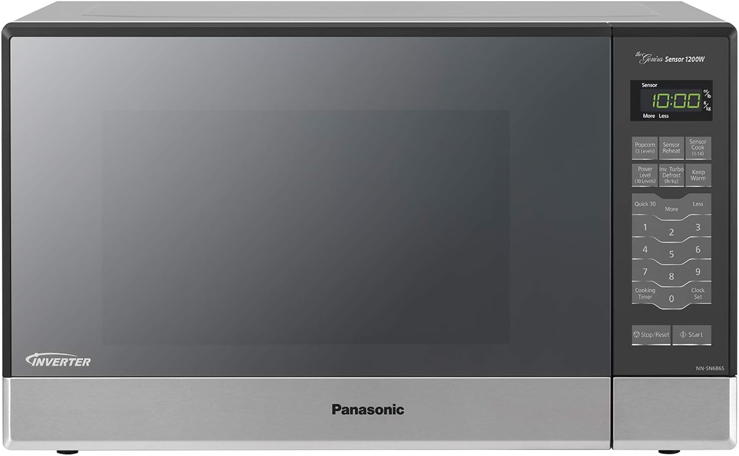 Panasonic Microwave Oven NN-SN686S Stainless Steel Countertop/Built-In with Inverter Technology and Genius Sensor, 1.2 Cubic Foot, 1200W | BELLA 4 Slice Toaster with Auto Shut Off - Extra Wide Slots