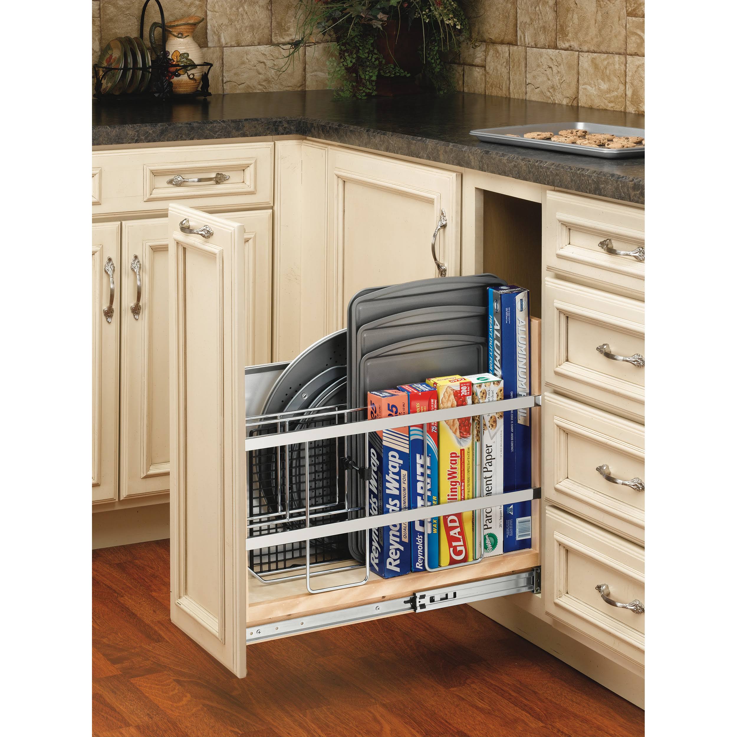 Rev-A-Shelf - 447-BCBBSC-8C - 8x22 Tray Divider, Foil u0026 Wrap Organizer Soft-Close