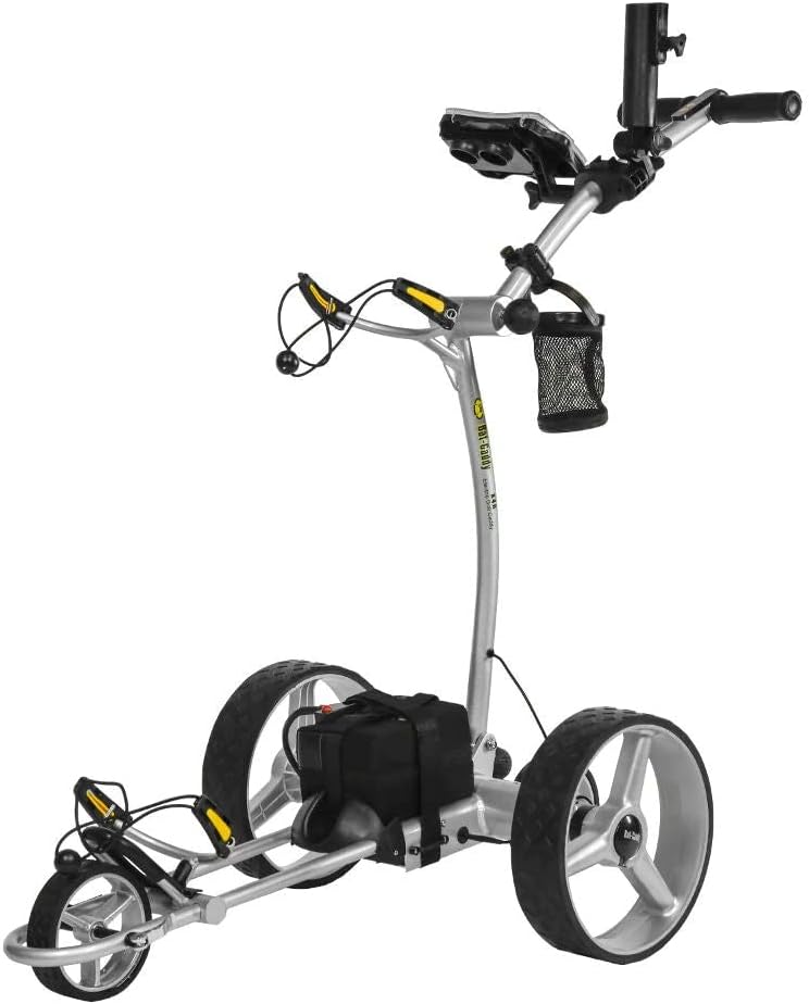 Bat-Caddy X4 Sport Electric Push Cart w/ Free Accessory Kit, 33Ah, Silver