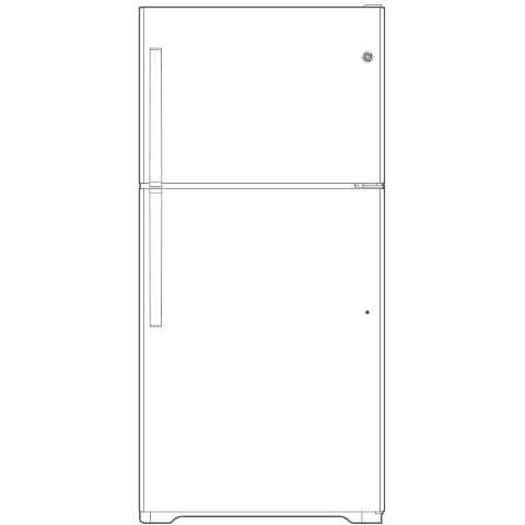 GE 28 Inch White Freestanding Top Freezer Refrigerator