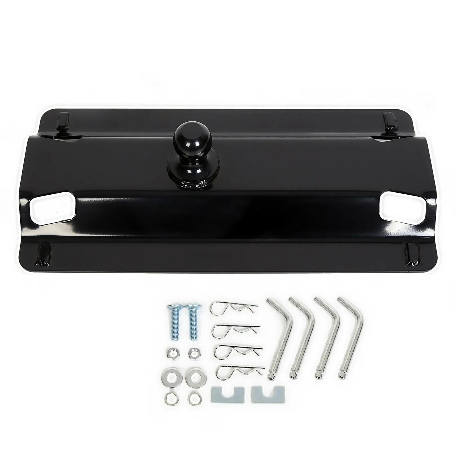 Kojem Universal Gooseneck Hitch Ball Adapter Plate for Standard 5th Fifth Wheel Rails for Pickup Truck Bed Tow 25,000 lbs 2-5/16-Inch Hitch Ball
