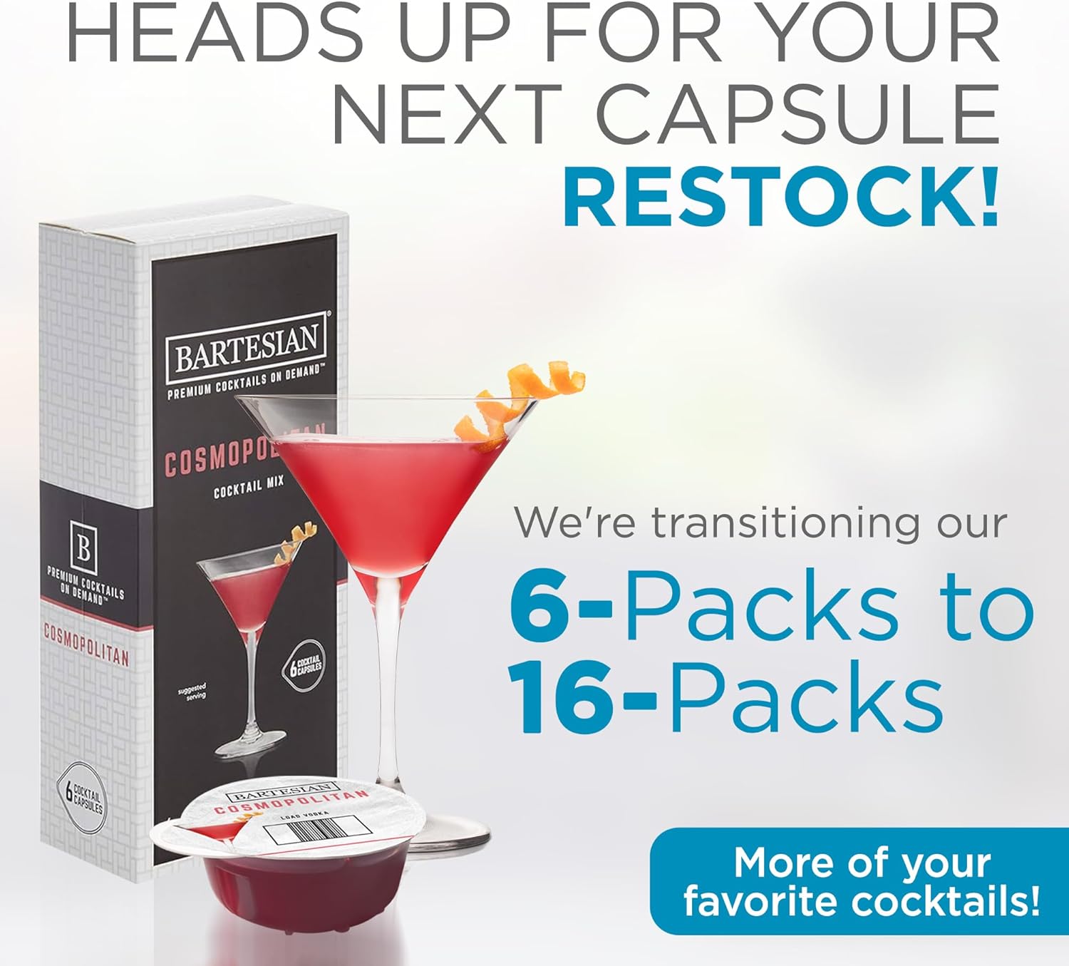 Bartesian Premium Cocktail Machine with The Classic Collection Cocktail Mixer Capsules Bundle