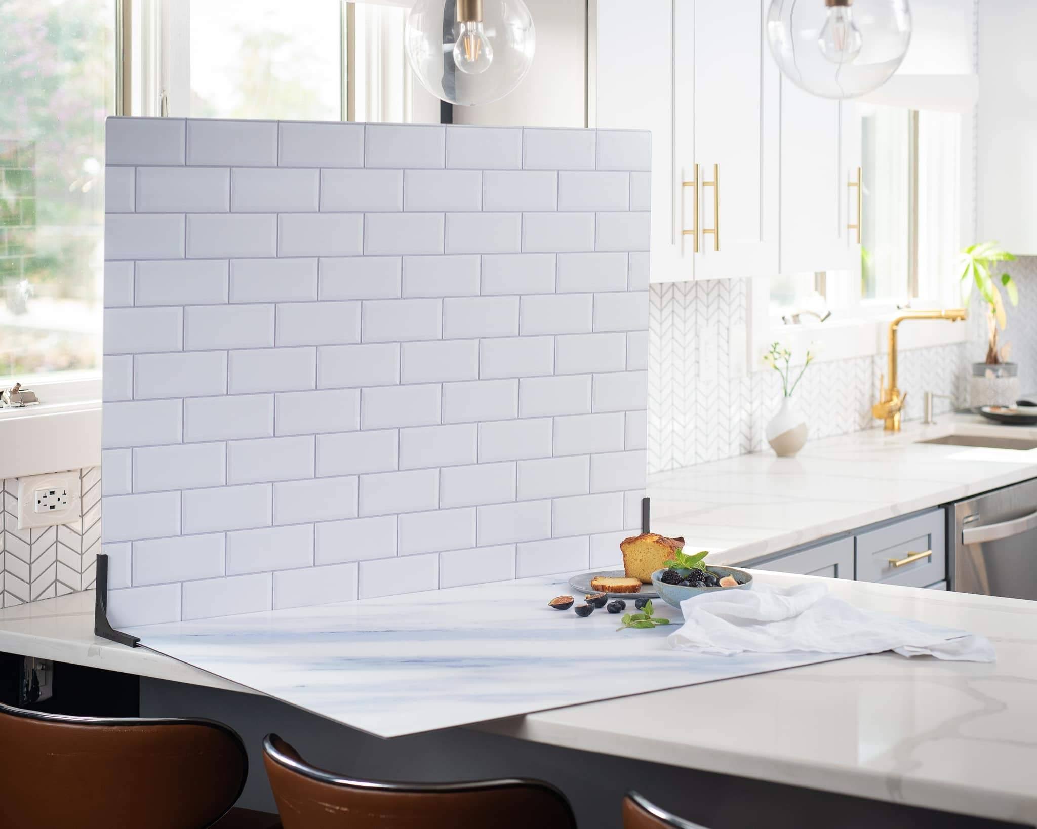 V-FLAT World Duo Board - 30x40x22 Double Sided Surface Board, White Subway Tile/Ebony Subway Tile