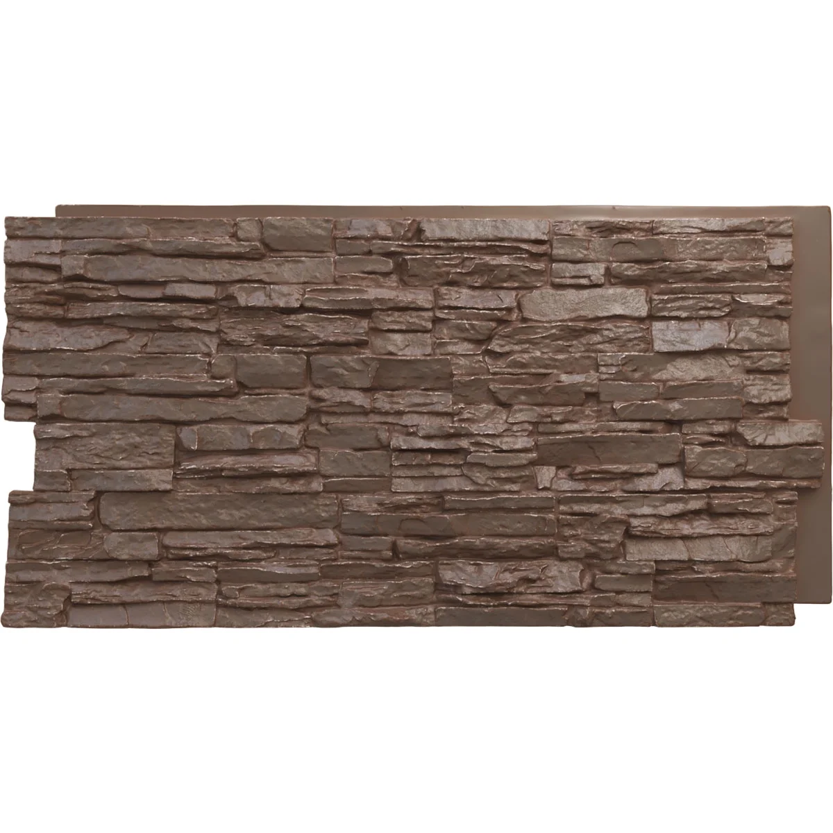 Ekena Millwork 45 3/4"W x 24 1/2"H x 1 1/4"D Canyon Ridge Stacked Stone, StoneWall Faux Stone Siding Panel, Autumn Bronze