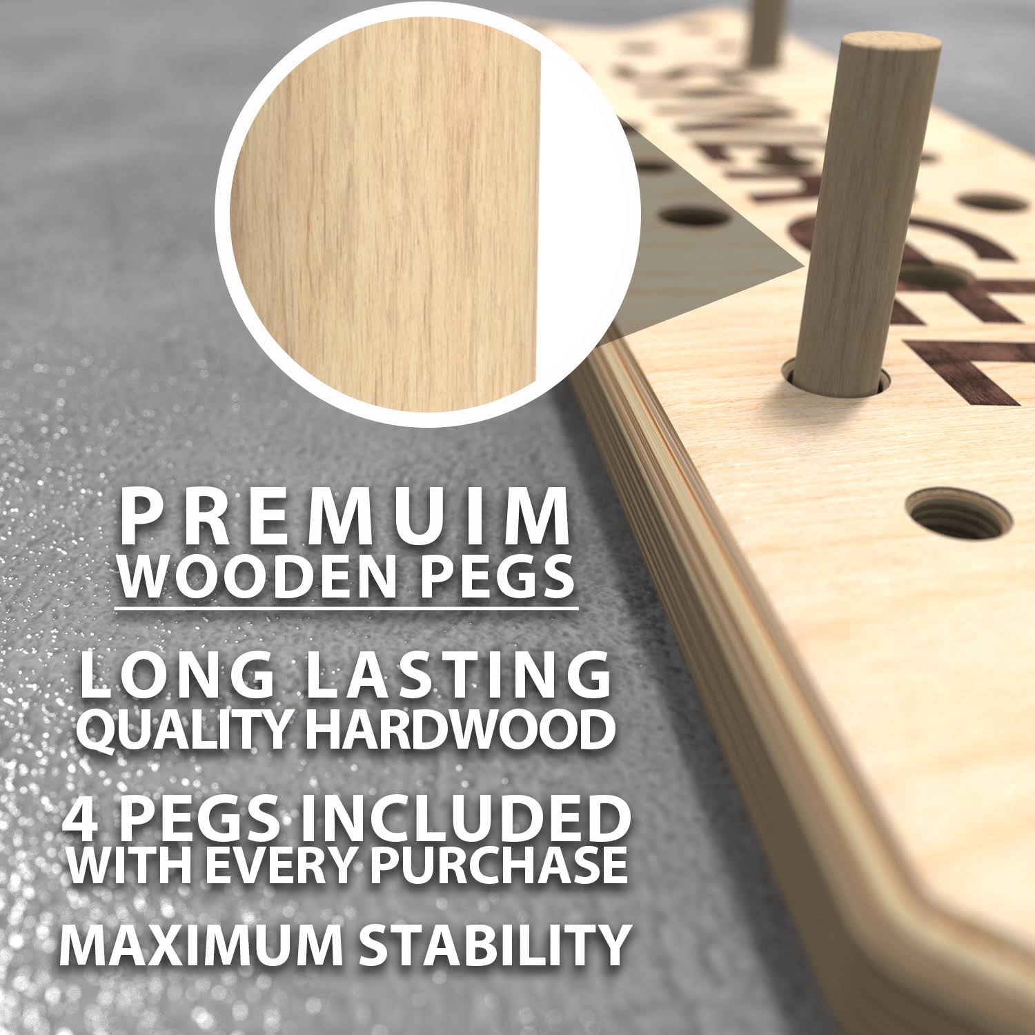 Synergee Peg Board 4ft and 8ft Climbing Pegboard for Pull Up, Rock Climbing, Parkour, and Fitness. Includes 2 or 4 Pegs.
