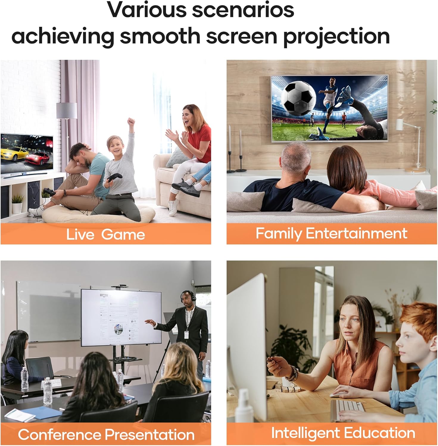 Wireless HDMI Transmitter and Receiver 4K, 1 Transmitter and 2 Receivers(1TX+2RXs)