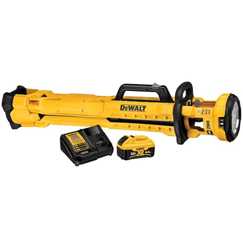 DEWALT 20V MAX Cordless LED Work Light and Tripod Base Kit with Battery and Charger Included (DCL079R1)