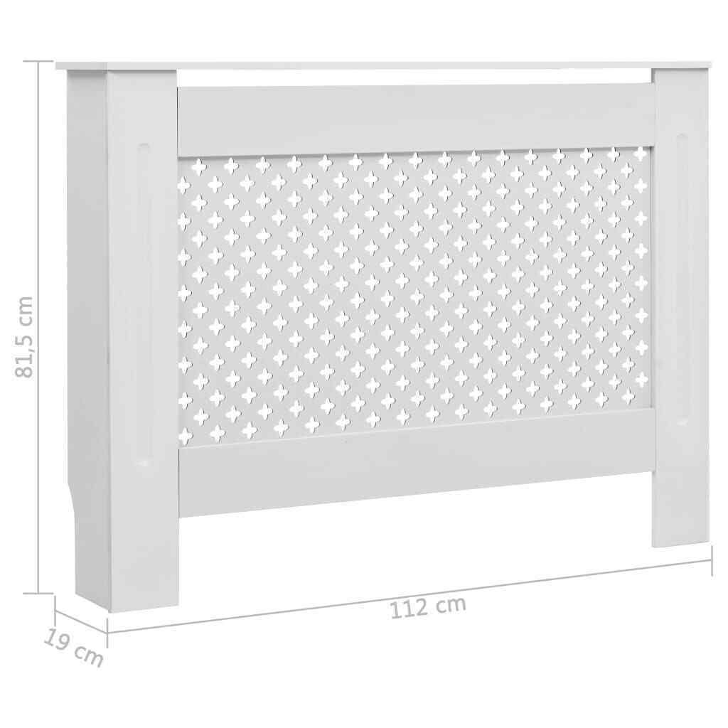 vidaXL Radiator Cover White 44.1&ldquo;x7.5&rdquo;x32.1&ldquo; MDF Heater Heating Side Cabinet