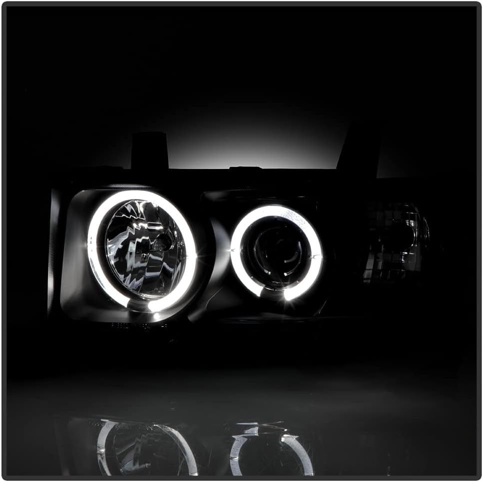 ACANII - For 2004 2005 2006 Scion Xb LED Halo Ring Black Housing Projector Headlights Headlamps, Driver & Passenger Side