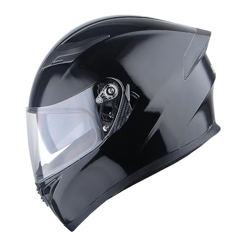1Storm Motorcycle Full Face Dual Visor Helmet Bundle with Spoiler and Motorcycle Bluetooth Headset: HJK316 Matt Black