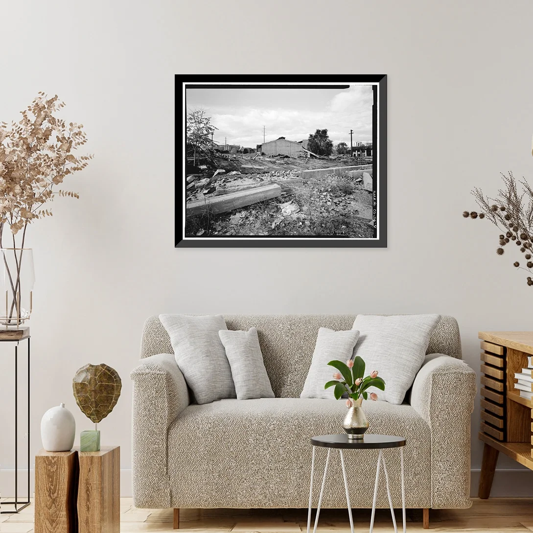 Historic Framed Print, Colorado & Southern Railway Denver Roundhouse Complex, Seventh Street, East of South Platte River, Denver, Denver County, CO - 4, 17-7/8" x 21-7/8"