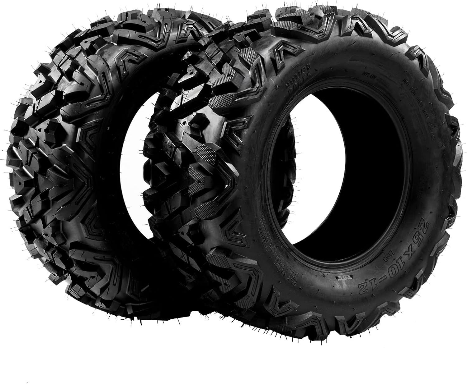 Motorhot 2PCS 26x11-12 ATV/UTV 6 PLY Rear Tires, 26x11x12 26-11/12 Tubeless Tires