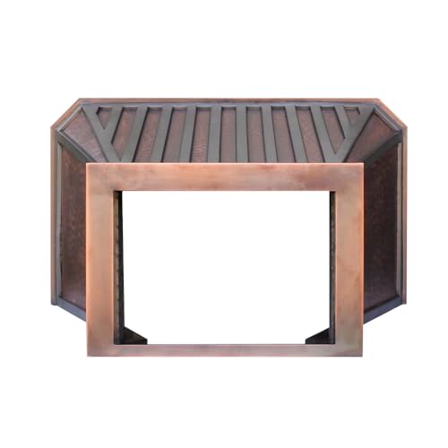 NAUXUS Handmade Copper Range Hood, Custom Kitchen Hood with High Airflow Built-in Range Hood, Classic Dark Natural Copper Stove Vent Hood for Kitchen