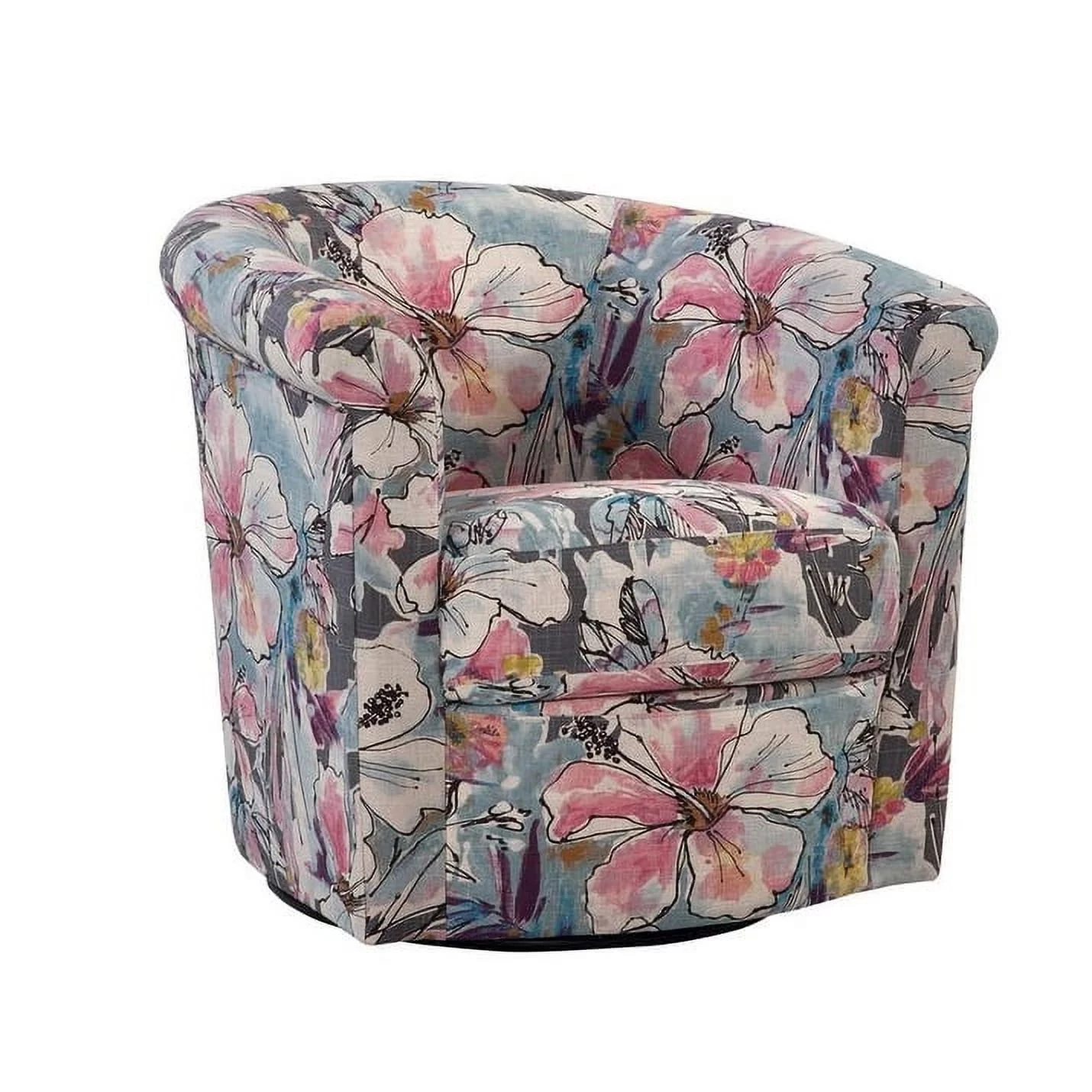 Grafton Home Marvel Traditional 360-degree Swivel Tub Chair Floral Fabric Floral Pattern Tropical, Shabby Chic Polyester