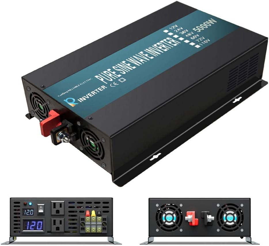 Reliable Pure Sine Wave Power Inverter 1500Watt 24V DC to 110V 120V with Remote Control Dual AC Outlets for CPAP RV Car Off Grid System