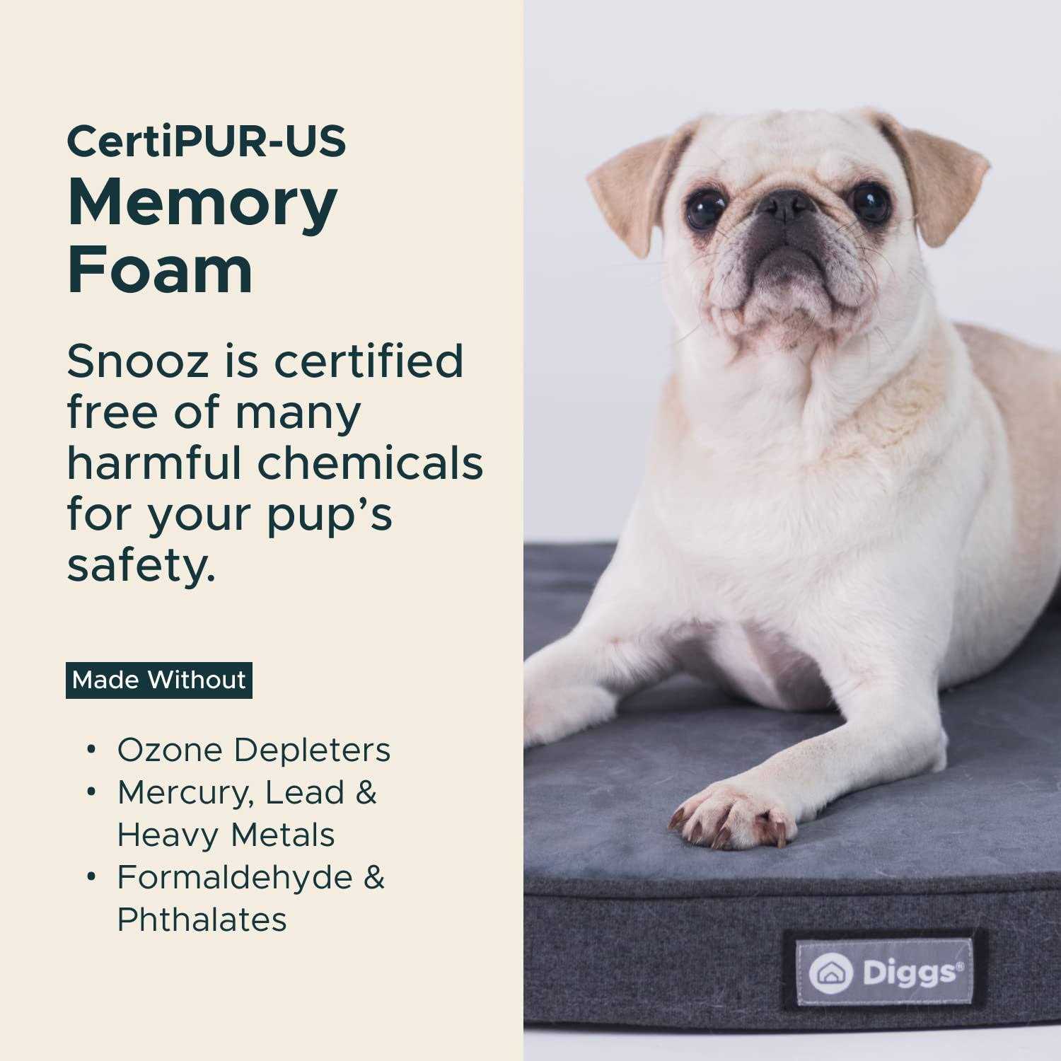 Snooz Memory Foam Crate Pad &amp; Dog Bed Diggs - Pet Supplies online store