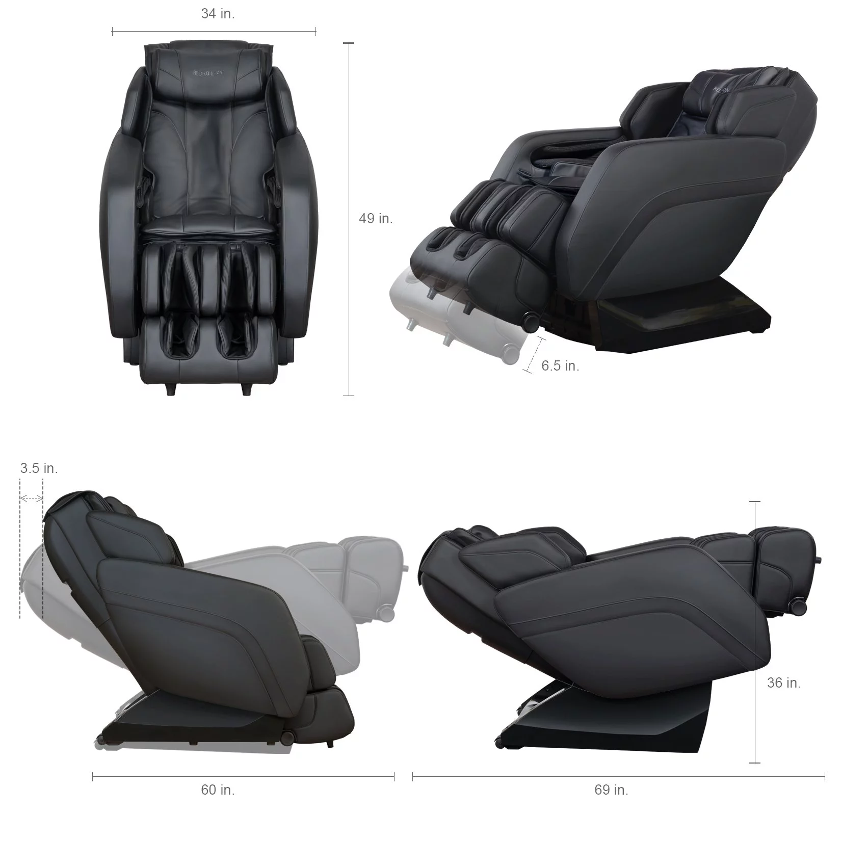 RELAXONCHAIR [MK-V PLUS] Full Body Zero Gravity Shiatsu Massage Chair with Built-In Heat and Air Massage System