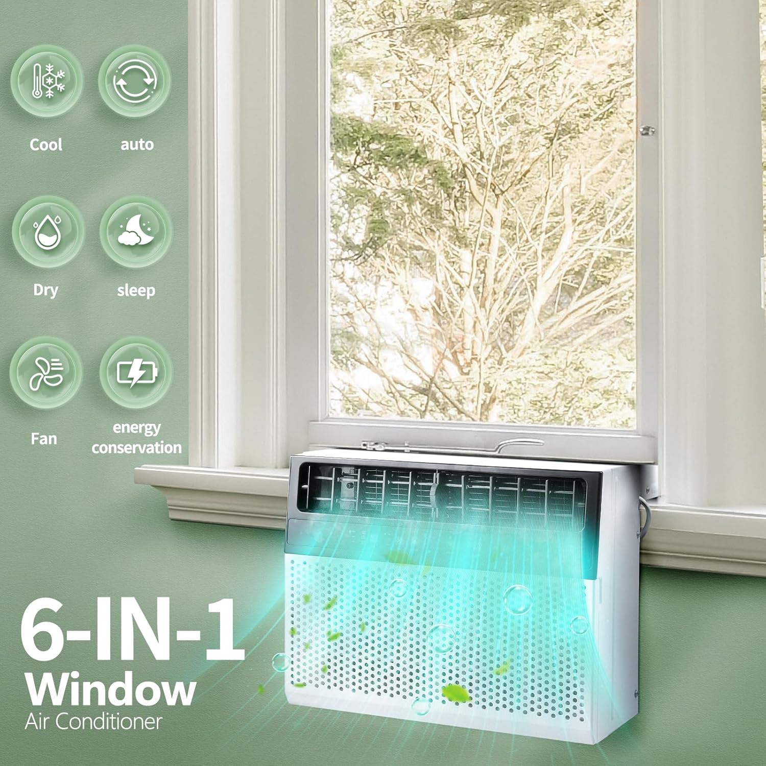 ZAFRO Window Air Conditioner 10000BTU,U-Shaped Cools 400 Sq.Ft.With Remote Control, Ultra Quiet Energy-Efficient Cooling