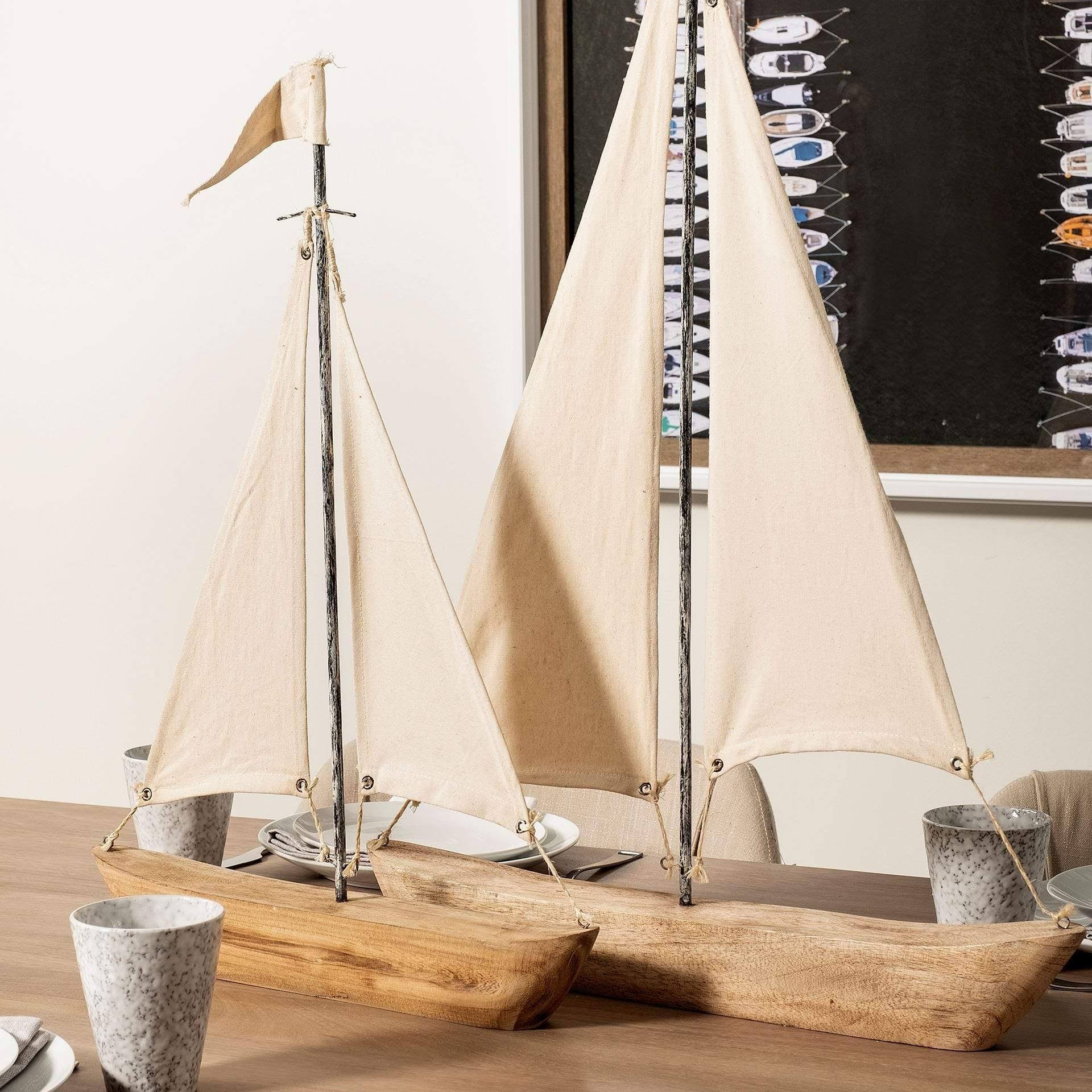 Tartane (32x22H) Nautical Inspired Sailboat in Natural Brown