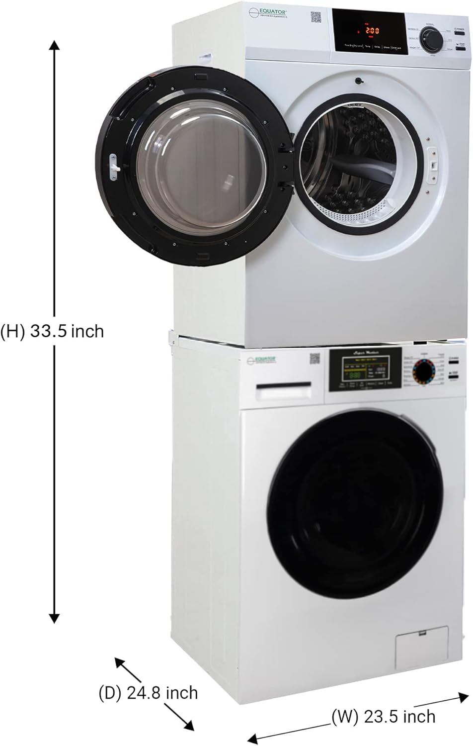 Equator Power Touch 18 lbs Compact 110V Washer +220V Vented Digital 4cf Dryer