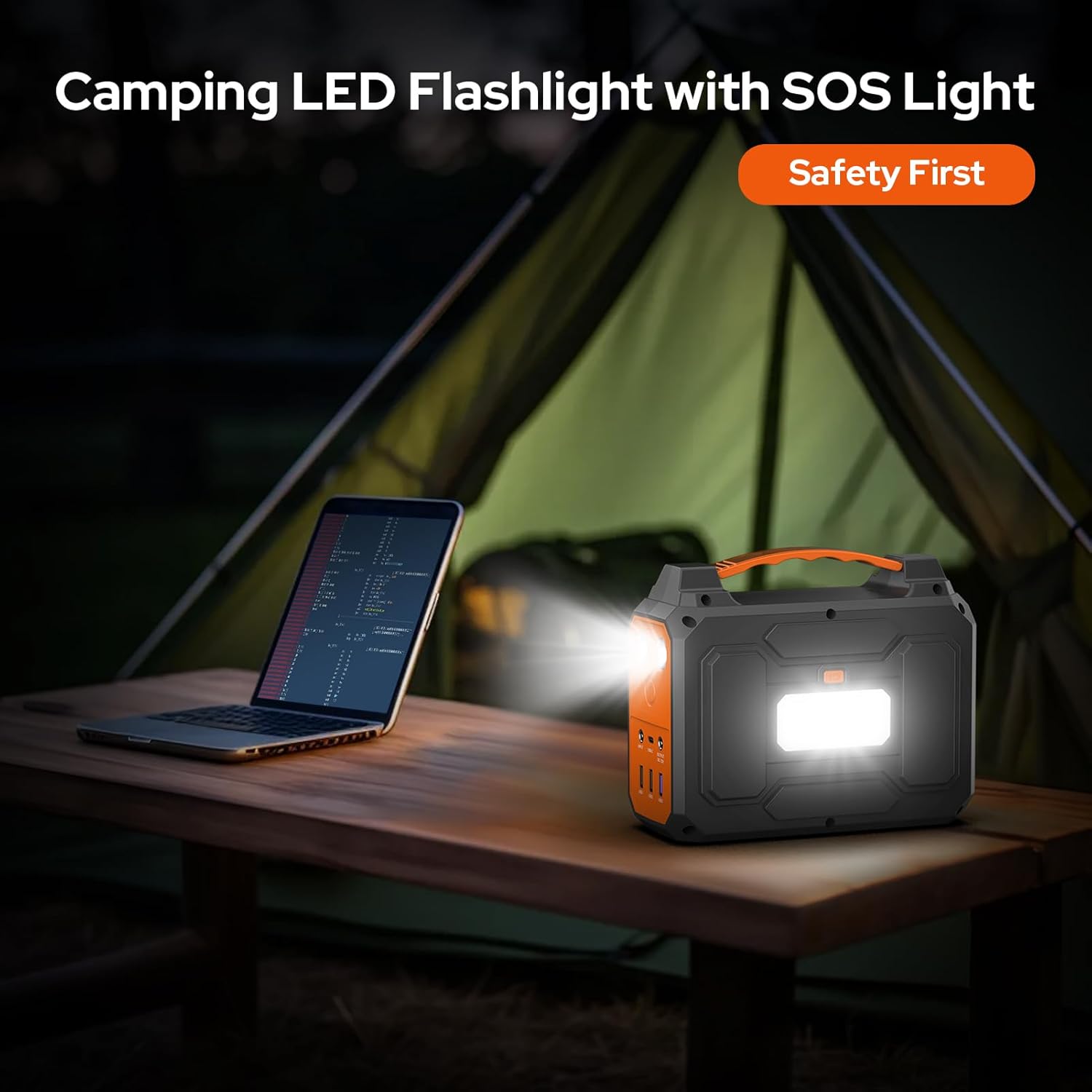 100W Portable Outdoor Solar Powered Power Bank Generator with Foldable 40W Solar Panel, 65W 110V Solar Power Station with DC AC Outlet for Home Use RV Camping Adventure