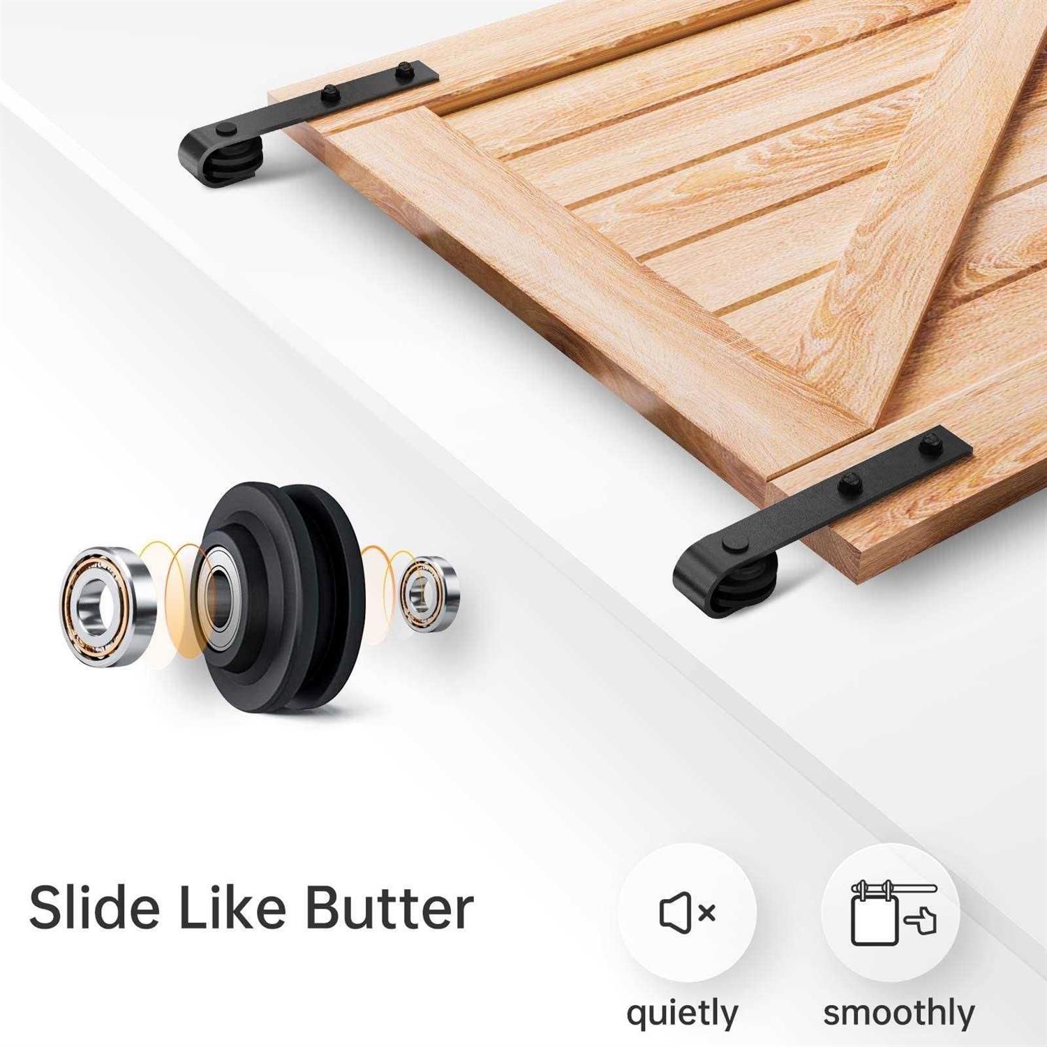 EaseLife 8 ft Double Door Sliding Barn Door Hardware Track Kit Pulley,Heavy Duty,Slide Smoothly Quietly,Easy Install - Shop Hardware Tools Online Store