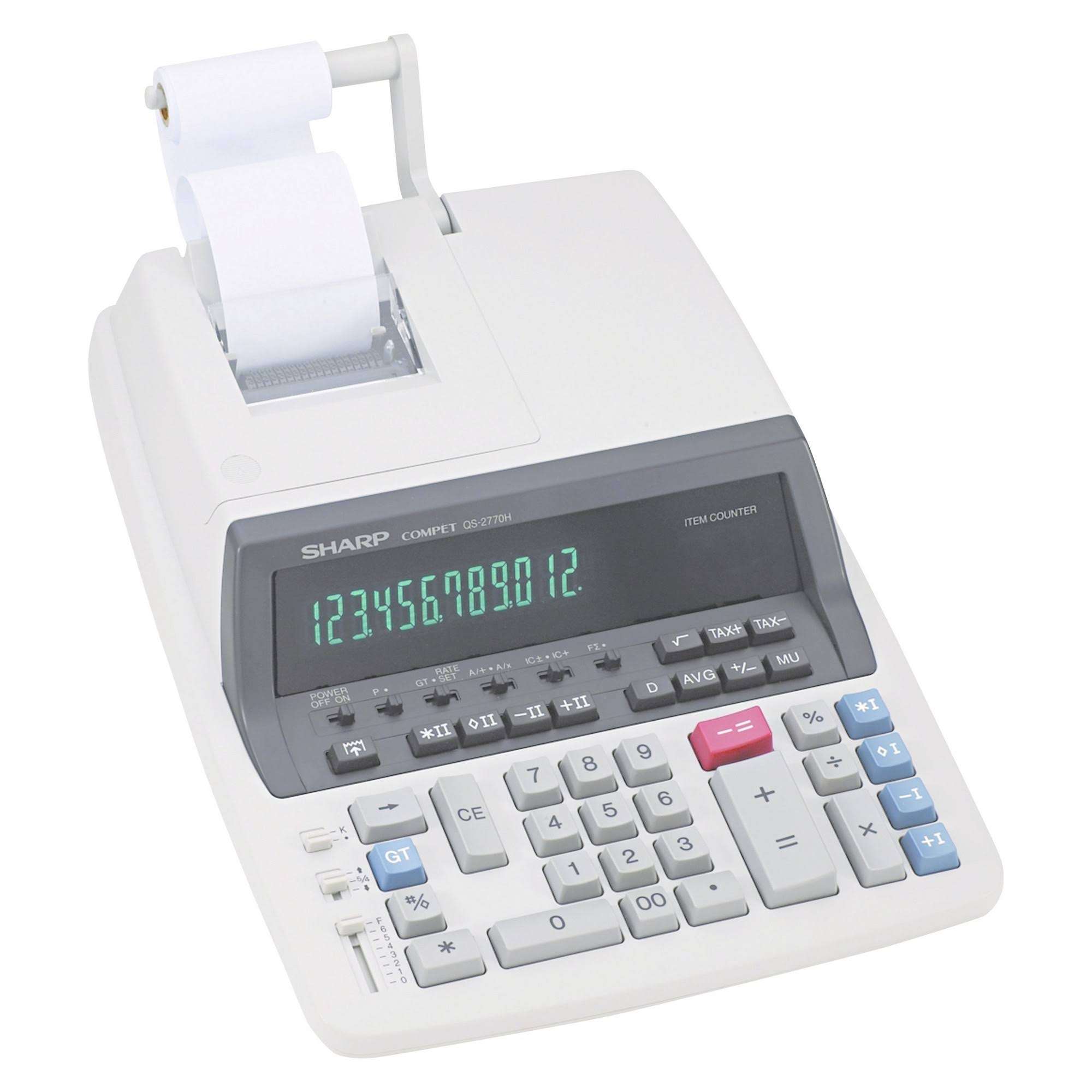 Sharp QS-2770H Calculator, Two-Color Printing, Black/Red